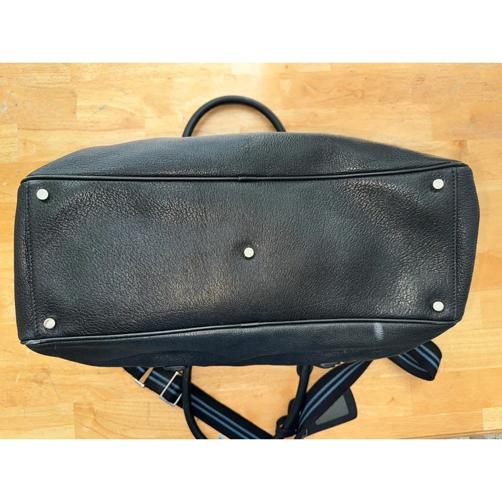 SMYTHSON Panama Leather‎ Double Zip Travel Bag Black